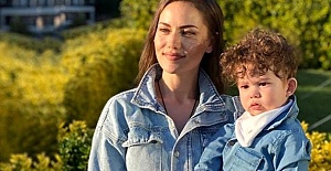 Fahriye Evcen'in oğlu Karan'la olan Anneler Günü pozuna beğeni yağdı